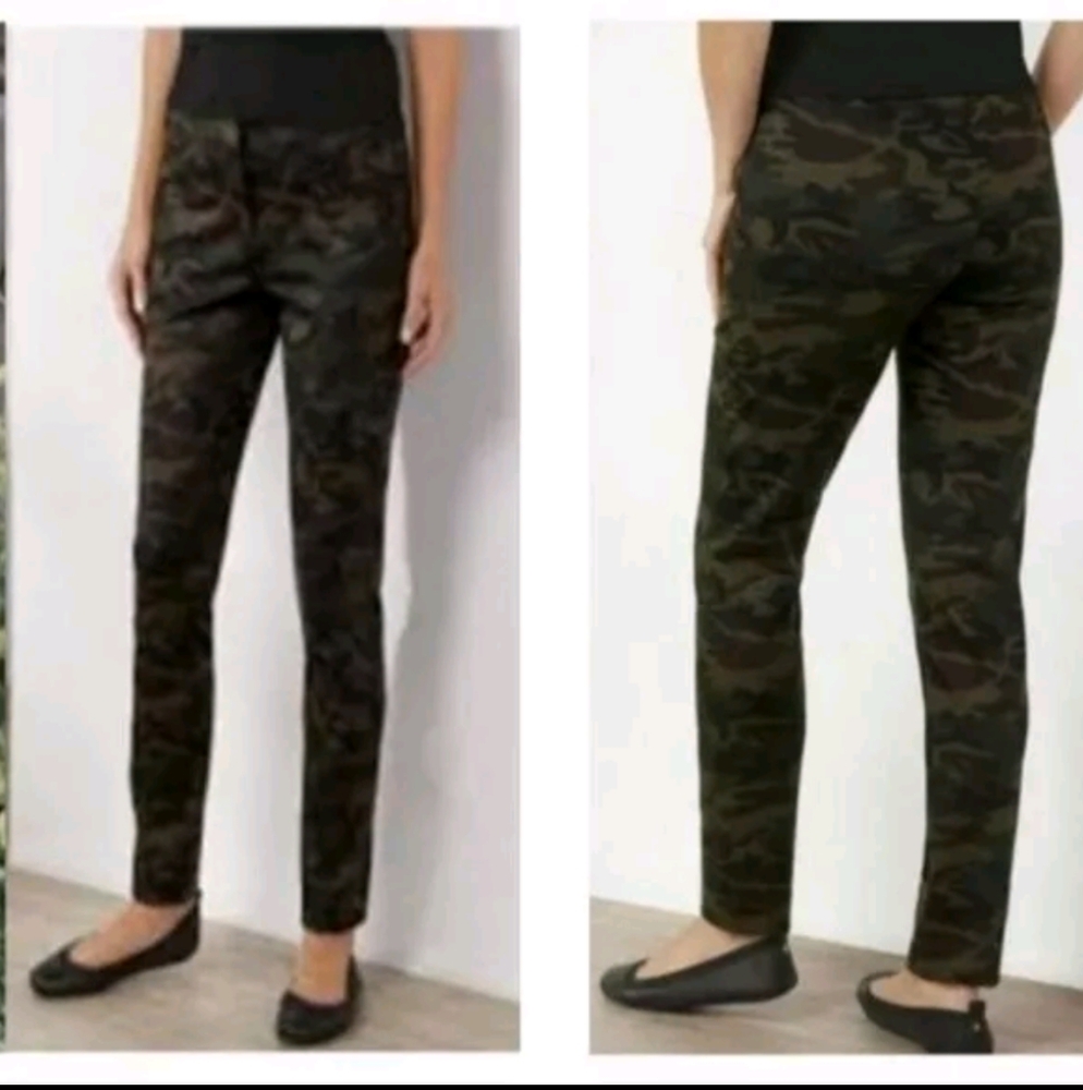 Soft Surroundings‎ Willow straight leg ponte knit camo pants size Sm